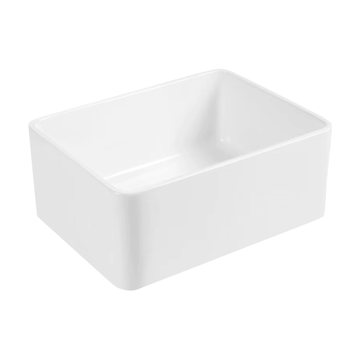 white porcelain kitchen sinks 24-inch single bowl farmhouse apron kitchen sink in rectangle shape ceramic kitchen sink